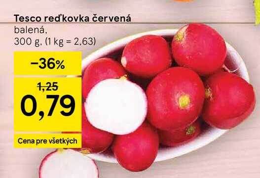 Tesco reďkovka červená balená, 300 g