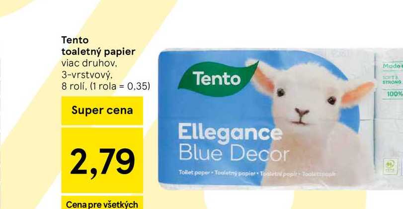 Tento toaletný papier viac druhov, 3-vrstvový 8 rolí