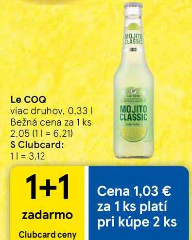 Le COQ viac druhov, 0,33l