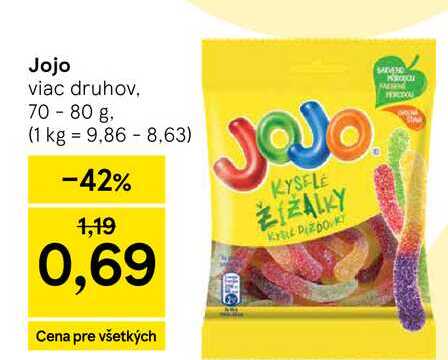 Jojo viac druhov, 70 - 80 g