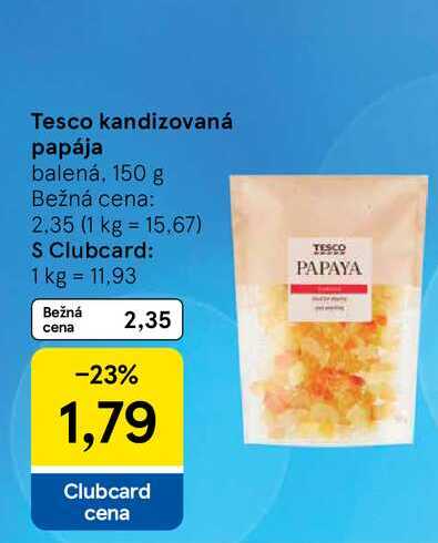 Tesco kandizovaná papája balená, 150 g