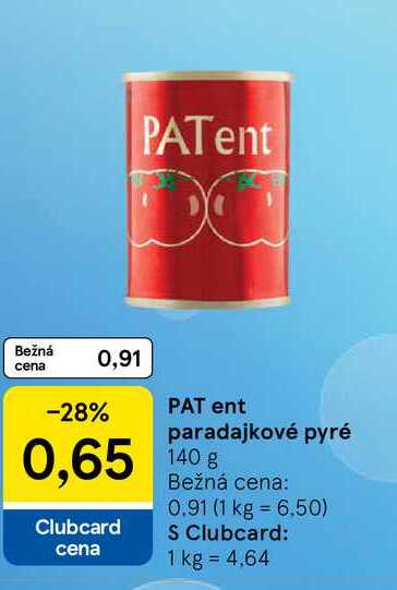 PAT ent Paradajkové pyré 140 g
