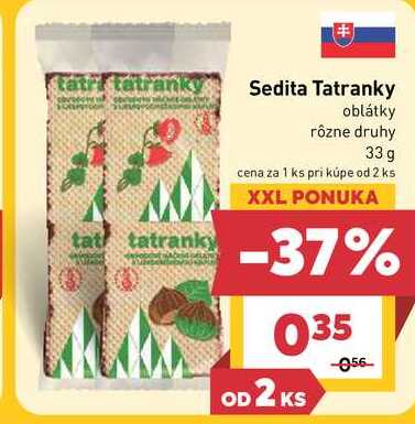 Sedita Tatranky oblátky rôzne druhy 33 g