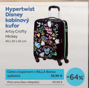 Hypertwist Disney kabínový kufor Artsy Crafty Mickey 40 x 20 x 55 cm