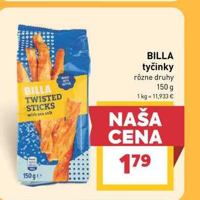 BILLA tyčinky rôzne druhy 150 g