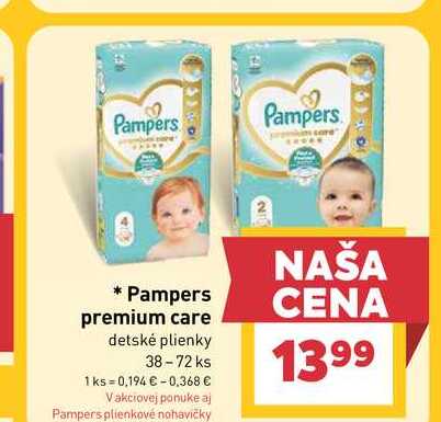 Pampers premium care detské plienky 38-72 ks