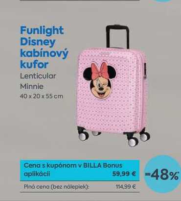 Funlight Disney kabínový kufor Lenticular Minnie 40 x 20 x 55 cm