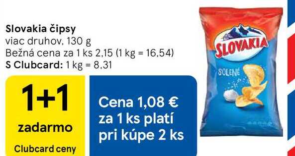 Slovakia čipsy viac druhov 130 g