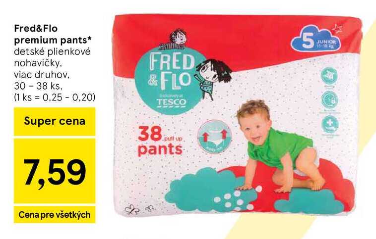 Fred&Flo premium pants detské plienkové nohavičky, viac druhov, 30 - 38 ks