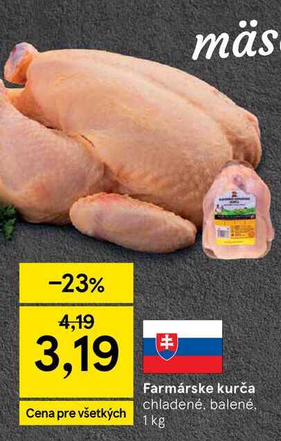 Farmárske kurča chladené, balené 1 kg 