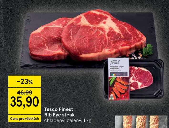 Tesco Finest Rib Eye steak Cena pre všetkých chladený, balený, 1 kg 