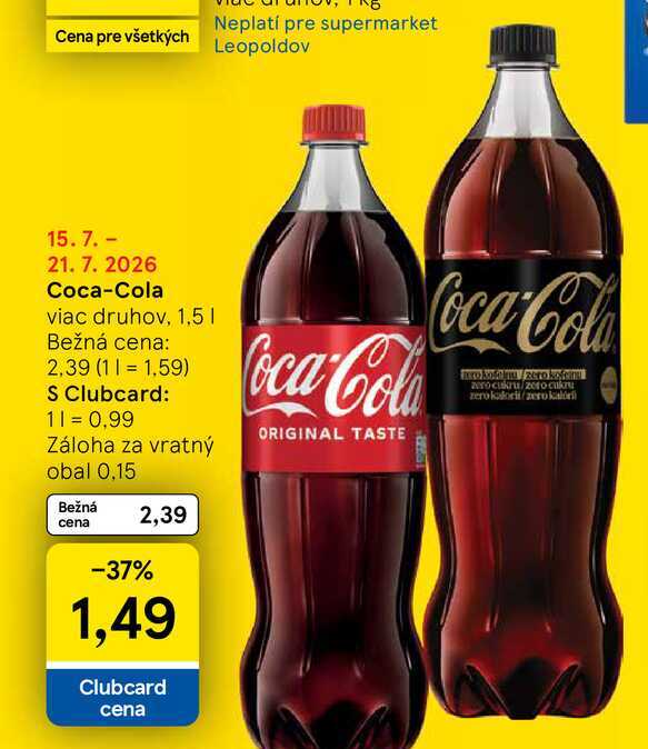 Coca-Cola 1,5 l 1.5l