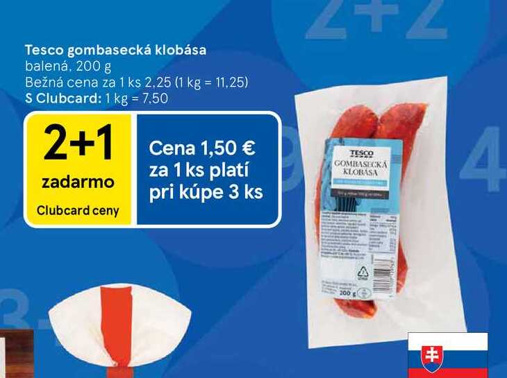 Tesco gombasecká klobása balená, 200 g
