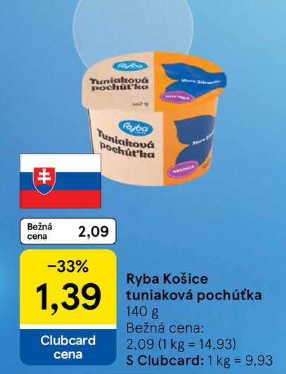 Ryba Košice tuniaková pochúťka 140g
