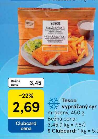 Tesco vyprážaný syr mrazený 450 g