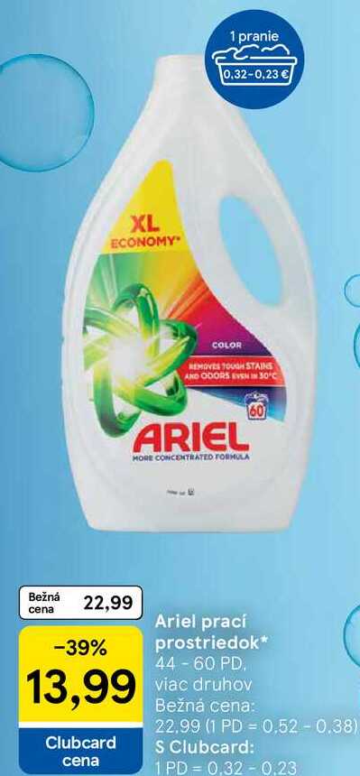 Ariel prací prostriedok 44 - 60 PD, viac druhov 