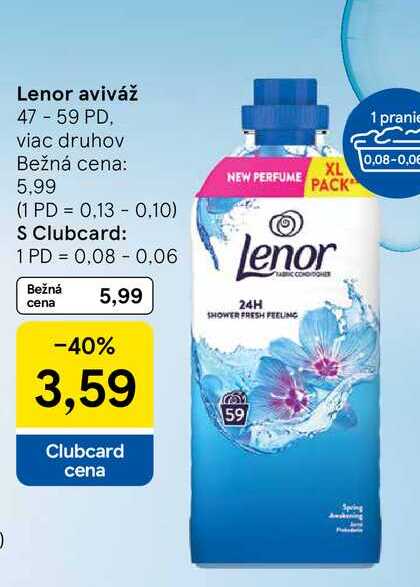Lenor aviváž 47 - 59 PD, viac druhov