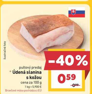 Údená slanina s kožou cena za 100 g