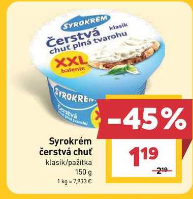 Syrokrém čerstvá chuť klasik/pažítka 150 g