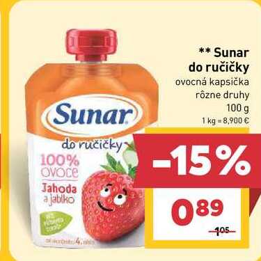 Sunar do ručičky ovocná kapsička rôzne druhy 100 g