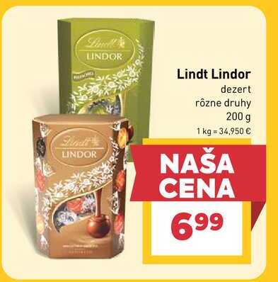 Lindt Lindor dezert rôzne druhy 200 g