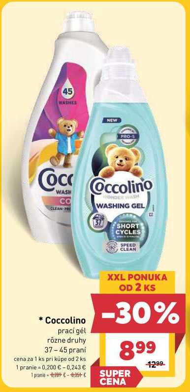 Coccolino prací gél rôzne druhy 37-45 praní