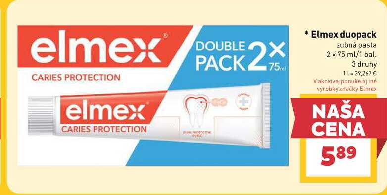 Elmex duopack zubná pasta 2 x 75 ml/1 bal.