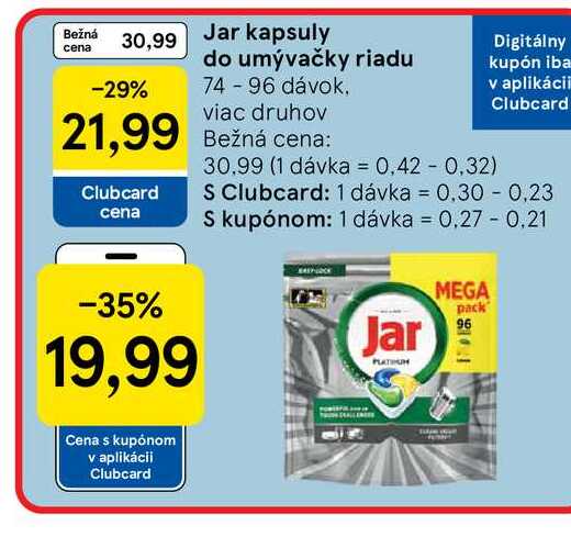 Jar kapsuly do umývačky riadu 74-96 dávok
