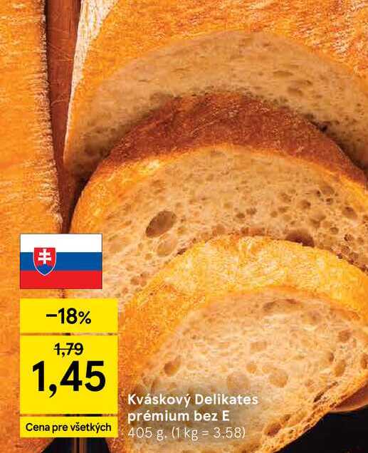 Kváskový Delikates prémium bez E 405 g