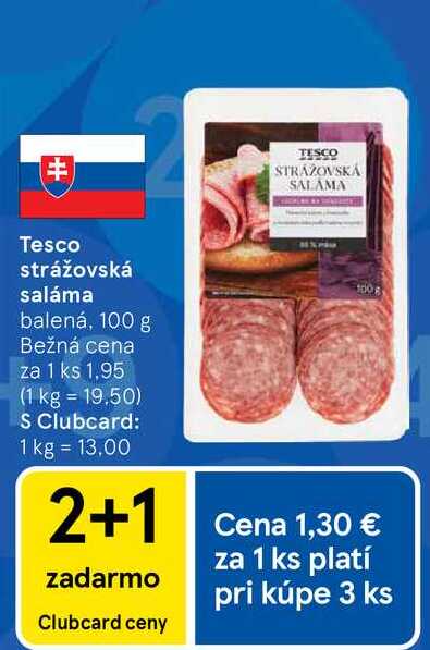 Tesco strážovská saláma balená, 100 g