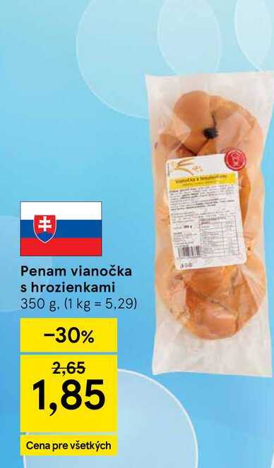Penam vianočka s hrozienkami 350 g