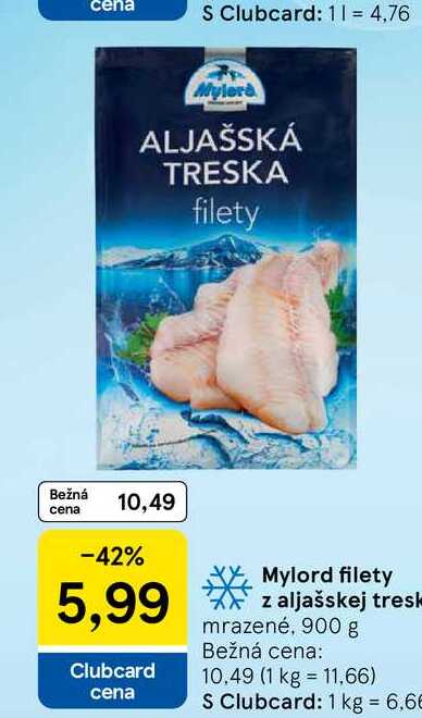 Mylord filety z aljašskej tresky mrazené, 900 g