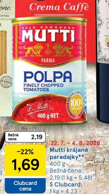 Mutti krájané paradajky 400 g 