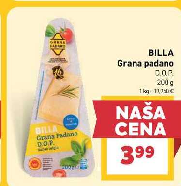 BILLA Grana padano D.O.P. 200 g