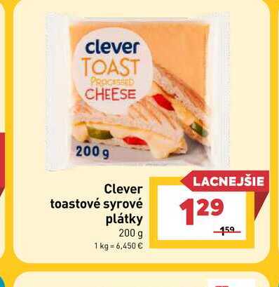 Clever toastové syrové plátky 200 g