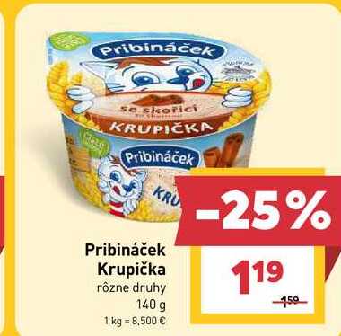 Pribináček Krupička rôzne druhy 140 g