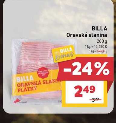BILLA Oravská slanina 200 g