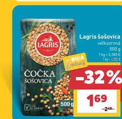 Lagris šošovica veľkozrnná 500 g