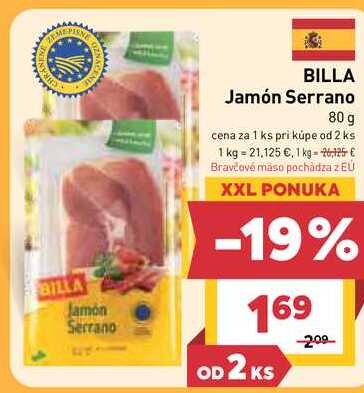 BILLA Jamón Serrano 80 g