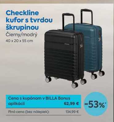 Checkline kufor s tvrdou škrupinou Čierny/modrý 40 x 20 x 55 cm 