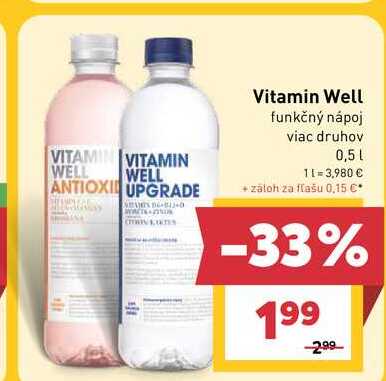 Vitamin Well funkčný nápoj viac druhov 0,5l