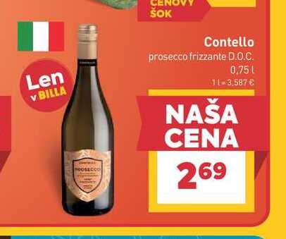 Contello prosecco frizzante D.O.C. 0,75l