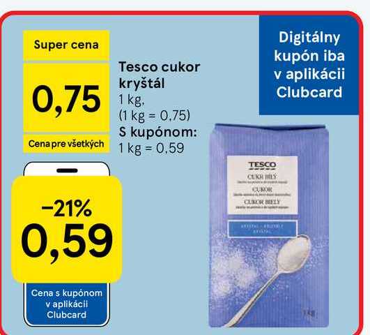Tesco cukor kryštál 1 kg