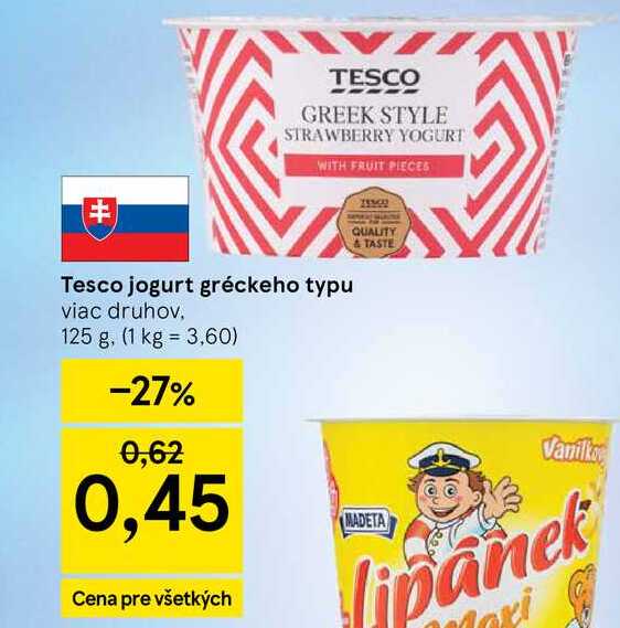 Tesco jogurt gréckeho typu viac druhov 125 g
