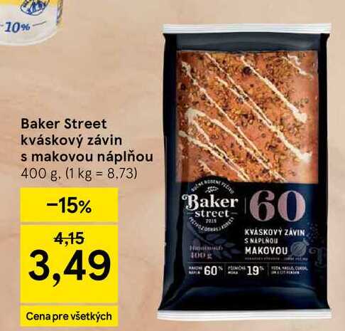 Baker Street kváskový závin s makovou náplňou 400 g