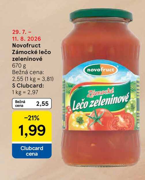 Novofruct Zámocké lečo zeleninové 670 g 