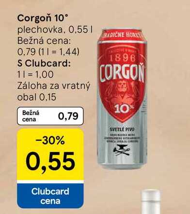 Corgoň 10° plechovka. 0,55l