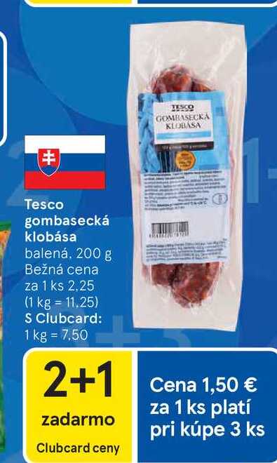 Tesco gombasecká klobása balená, 200 g