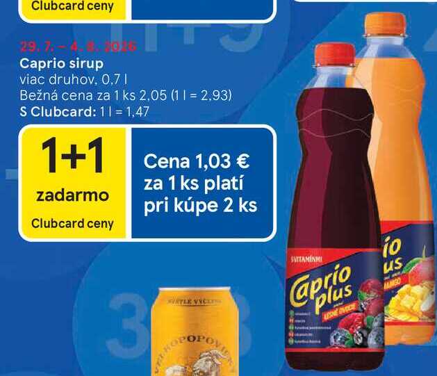 Caprio sirup viac druhov 0,7 l