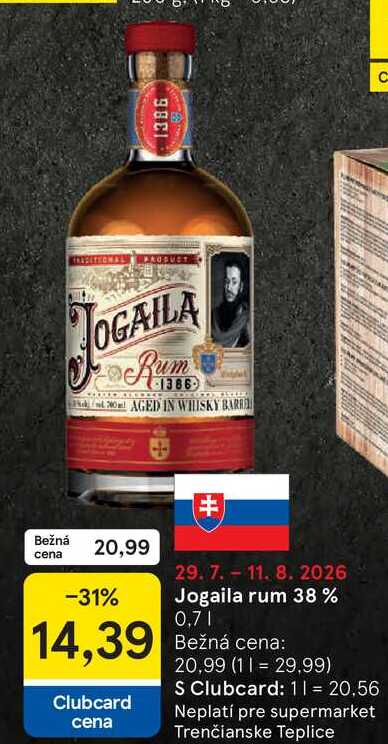 Jogaila rum 38% 0,7l